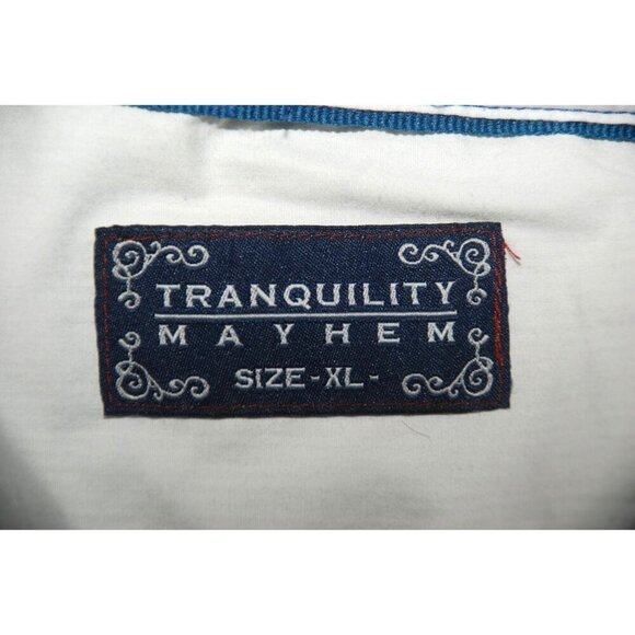 Tranquility Mayhem Men's Western Shirt Size XL Blue & White Striped Button Up - Picture 6 of 7